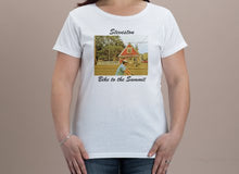 Steveston, "Bike to the Summit" series #1- Short Sleeve White T-shirt