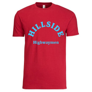HILLSIDE Highwaymen - Short Sleeved T-Shirt in School Colours - Red