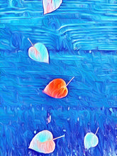 "Leaves Blue #1" - Transparent Window Art
