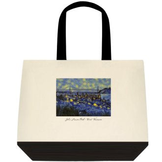 John Lawson Park - West van Gogh Series - Two-Tone Deluxe Classic Cotton Tote Bags
