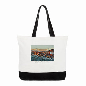 John Lawson Park Cubism - Premium Two-toned Classic Cotton Tote Bags