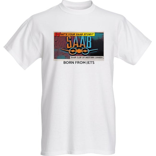 What's your SAAB story? - White- Short Sleeve T-Shirt