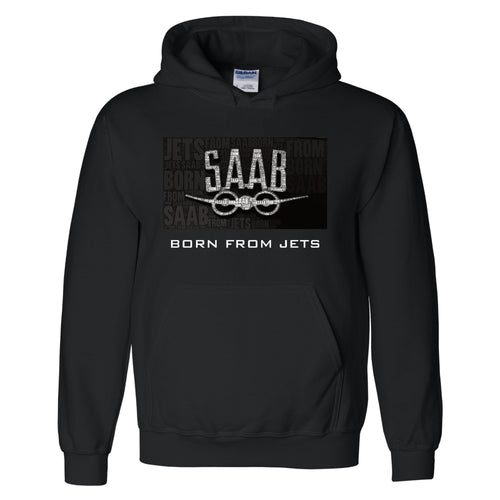 SAAB Jet with words - Gildan Hoodie