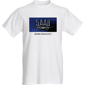 SAAB Blue Born From Jets - White- Short Sleeve T-Shirt