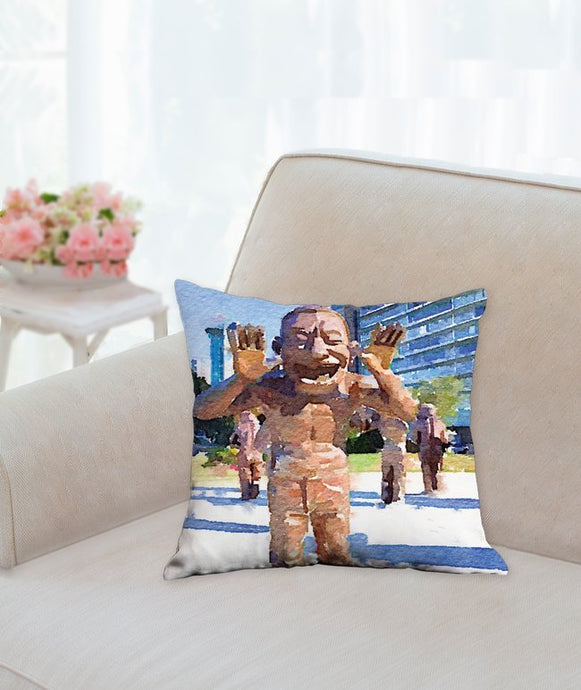 A-maze-ing Laughter - One Man - Watercolour - Doublesided Pillow